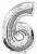 Шарик с гелием серебро ("6"), шт 